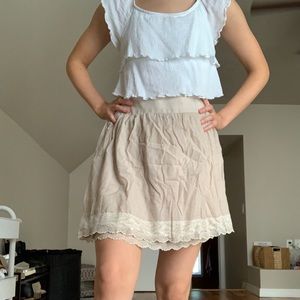 Ruffled cottage mini skirt